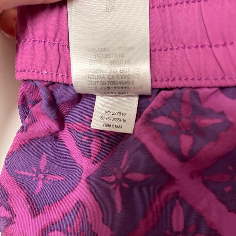Vtg Patagonia Costa Rica Baggies 3” Shorts Pink Purple Girl’s XXL Women’s XS S - Picture 6 of 10